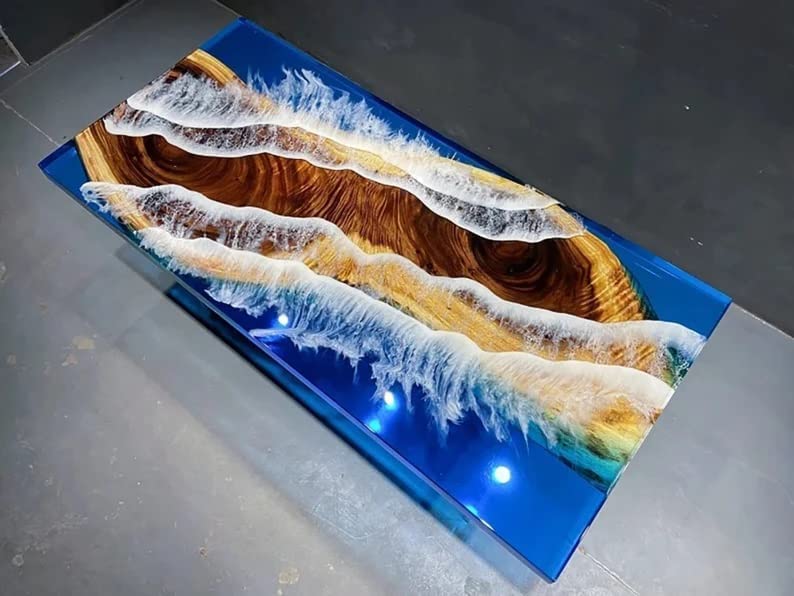 Personalized Large EPOXY Table, Resin Dining Table for 2, 4, 6, 8 River Dining Table Top, Wood Epoxy Coffee Table Top