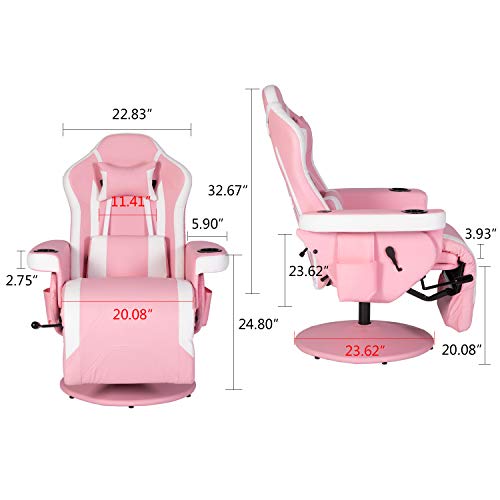 Modern-Depo Gaming Recliner Chair with Speakers, Massage, High Back, Cupholder, Headrest, Lumbar Support