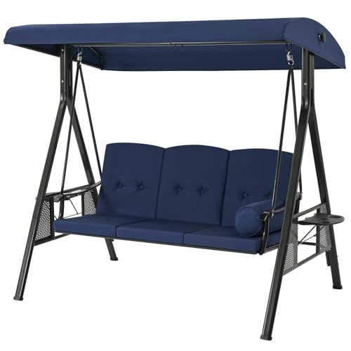 U-MAX Porch Swing Chair with Adjustable Backrest&Canopy