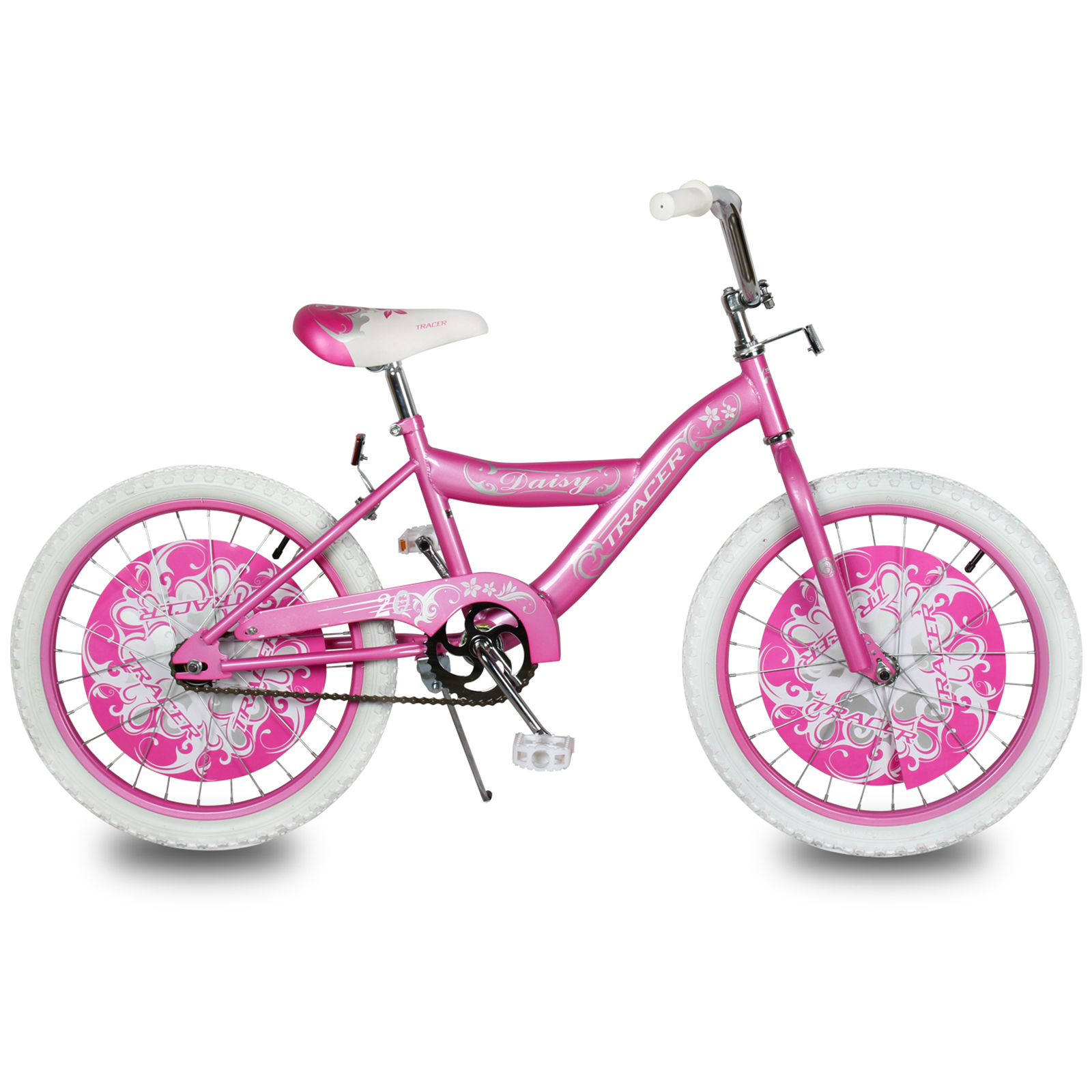 Tracer Daisy BMX 20 Inch Kids Bike with Kickstand, Boys and Girls Age 5 to 9, Pink Color