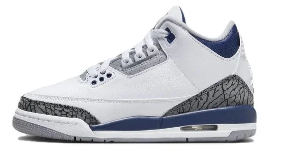 Big Kid's Jordan 3 Retro White/Midnight Navy (DM0967 140) - 4 - Curated Treasures Market