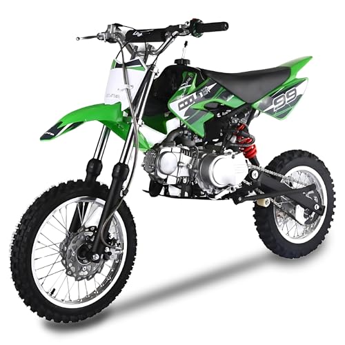 Coolster 125cc Dirt Bike for Kids & Adults - Gas Powered Manual Transmission Off-Road Pit Bike with Kick Start System, QG-214-2