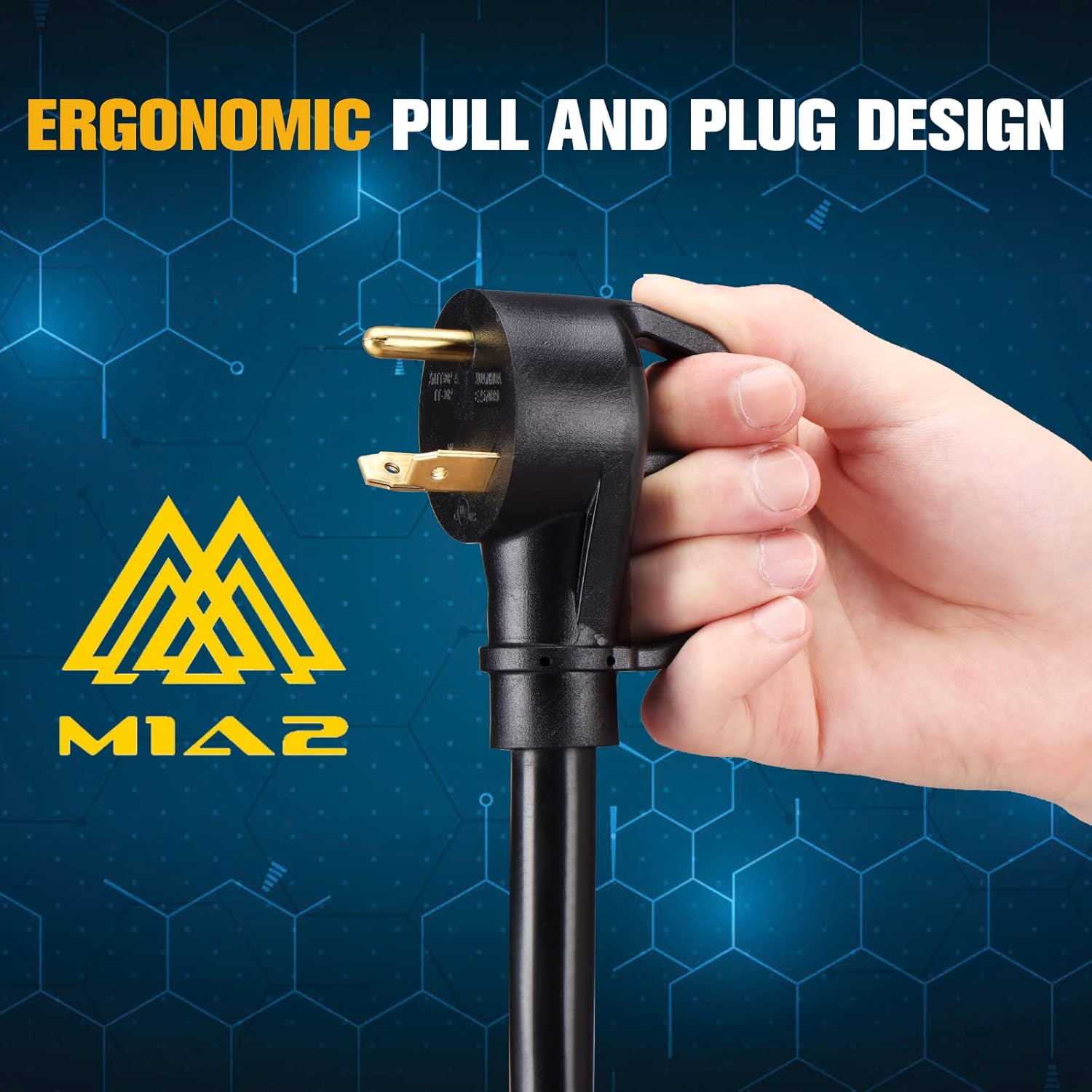 M1A2 New Generation RV Surge Protector 30 Amp with Waterproof Cover Camper Anti-Theft Circuit Analyzer Tester Plug with UL Tested