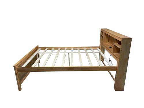 Full Size Platform Bed with 3 Drawers and Trundle,Captain’s Bed Frame with Storage Headboard Bookcase Shelves for Kids Teens Bedroom