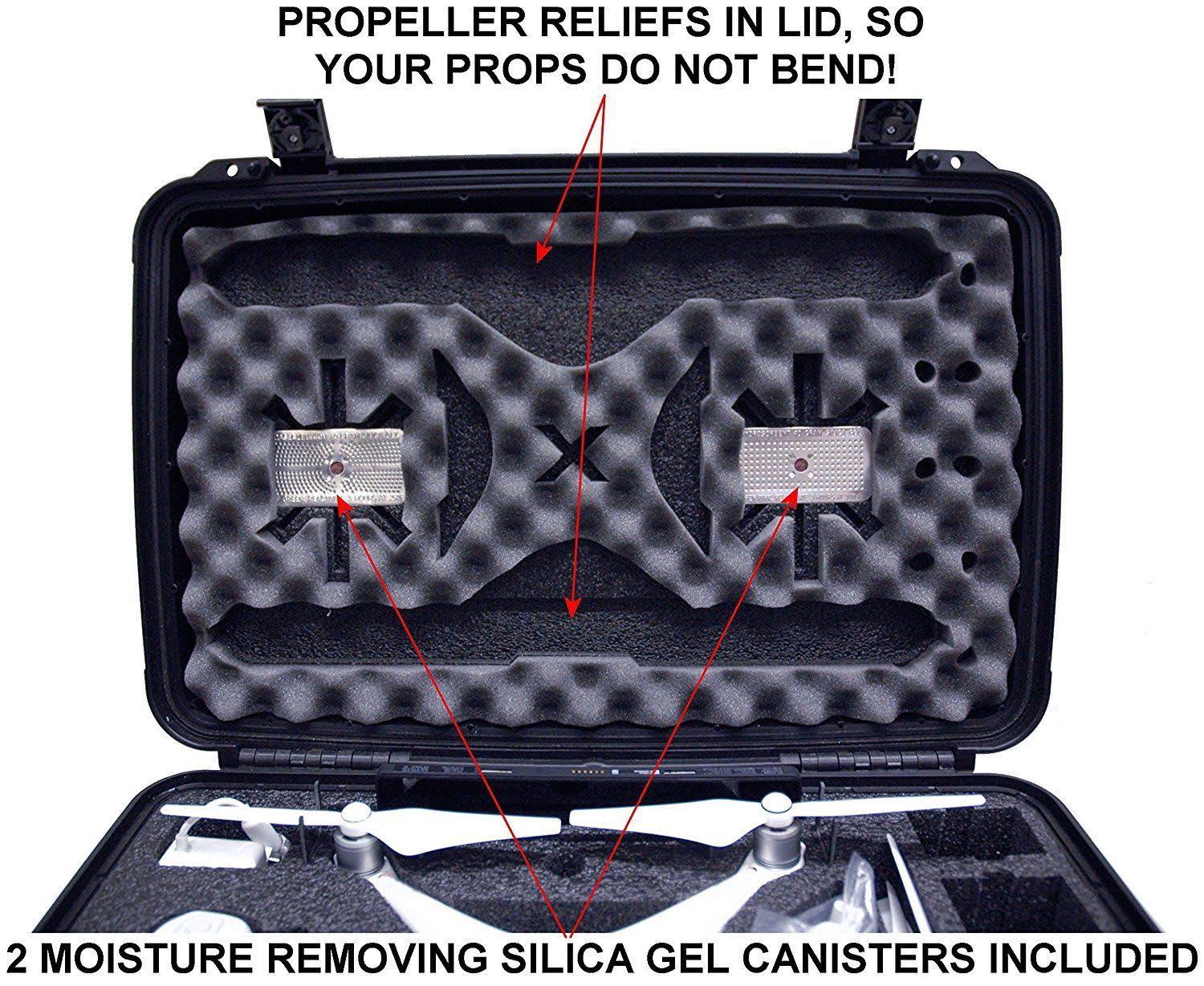 Case Club Waterproof DJI Phantom 4 Drone Wheeled Case with Silica Gel