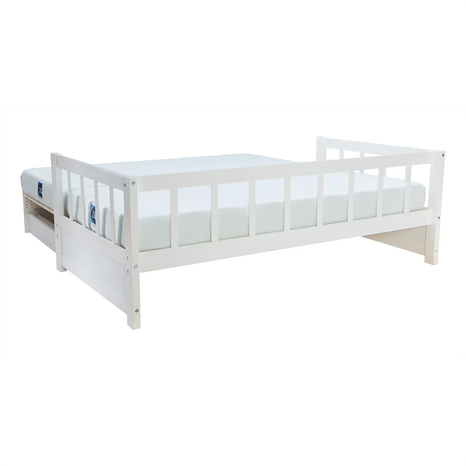 Linon Macey Wood Storage Trundle Daybed in White
