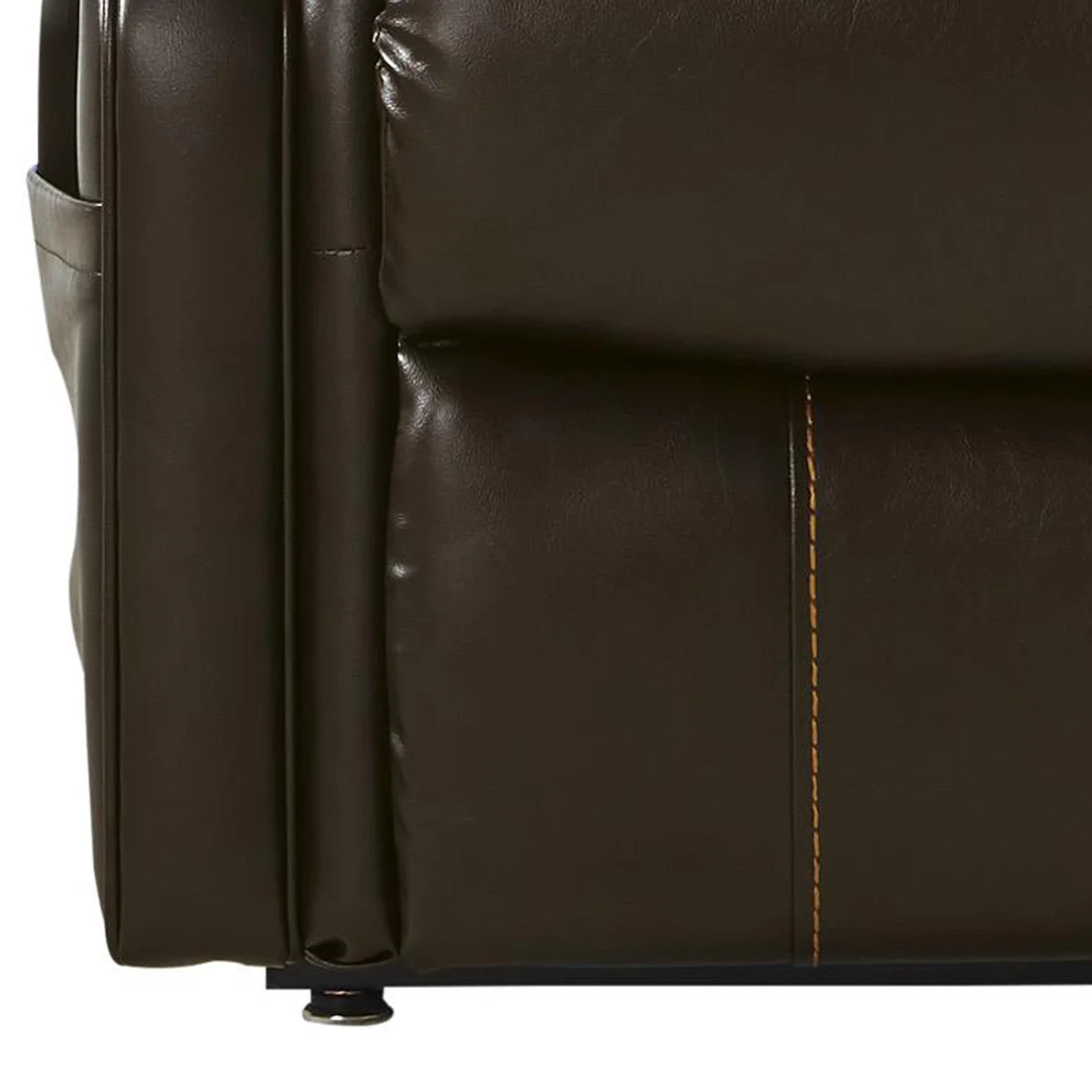Leatherette Metal Frame Power Lift Recliner with Tufted Back Brown - Saltoro Sherpi - Curated Treasures Market
