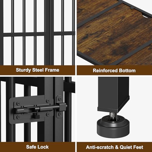 Easycom 41" Dog Crate Furniture Foldable, No Assembly Decorative Dog Kennel Indoor, Dog Crates for Large Dogs