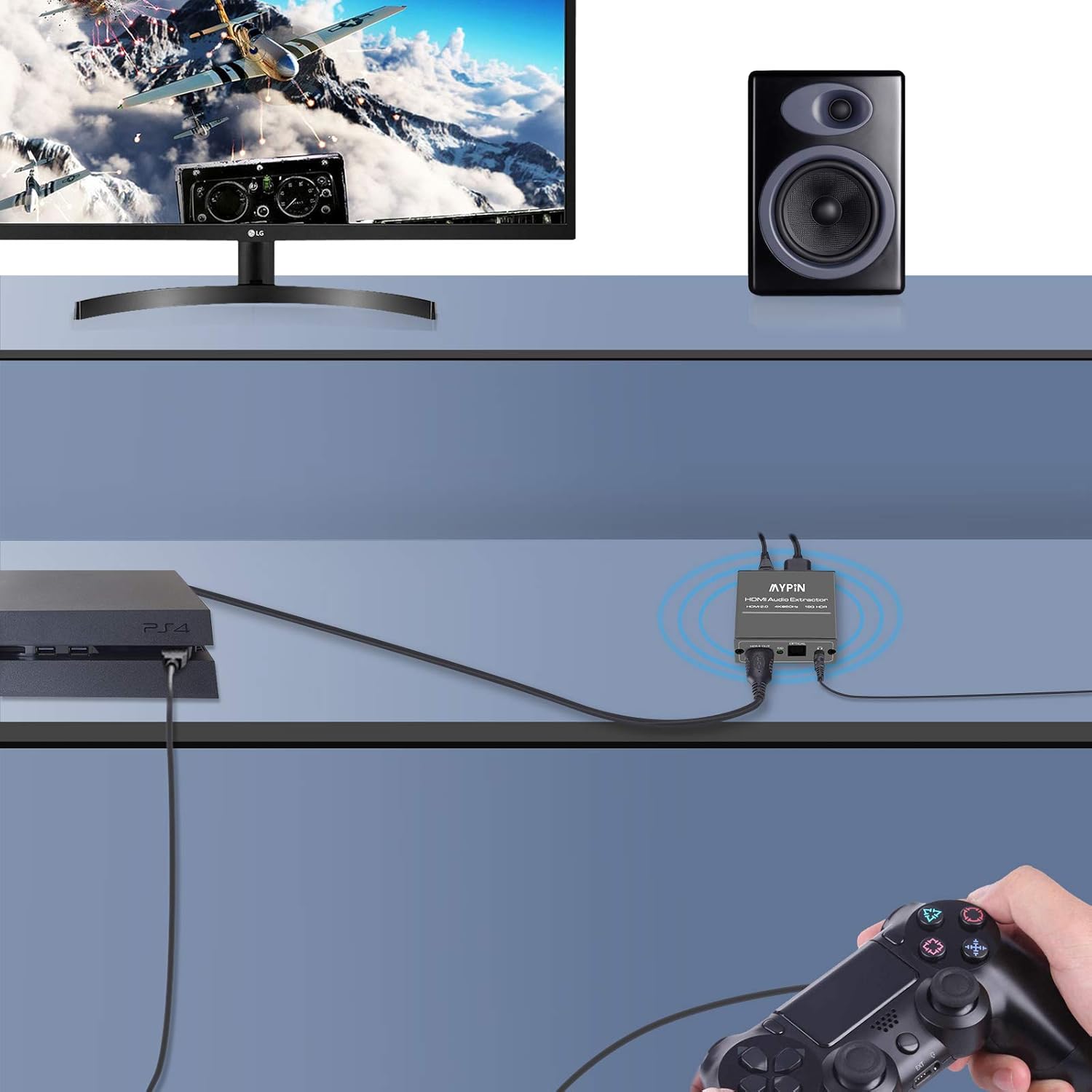 4K@60Hz HDMI Video Audio Extractor Splitter