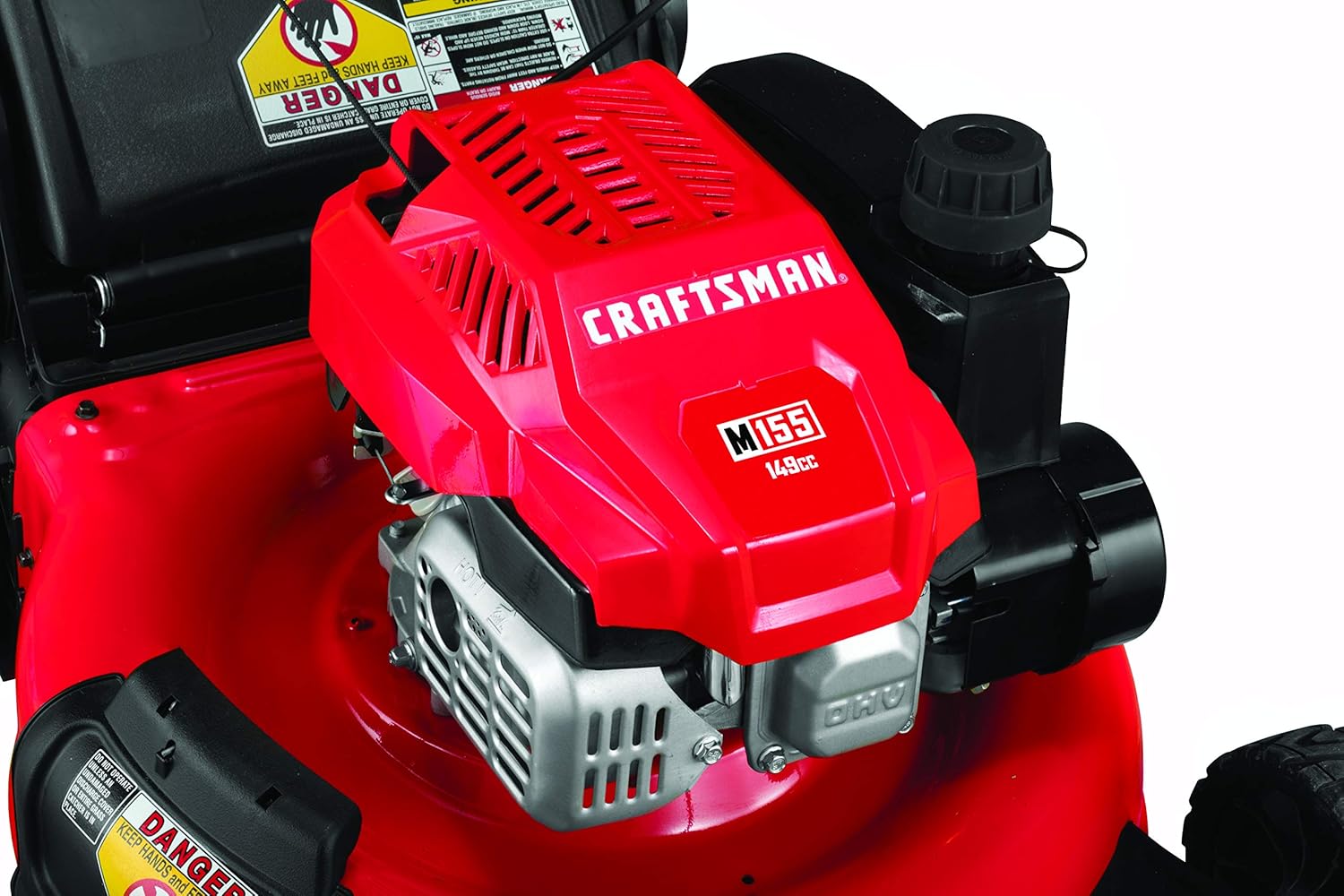 CRAFTSMAN 11A-U2V2791 3-in-1 149cc Engine Gas Powered Push Lawn Mower with Vertical Storage - Contractable Mower for Ease of Storage, Liberty Red