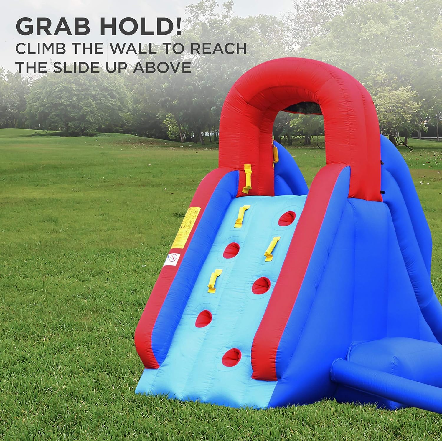Deluxe Inflatable Water Slide Park – Heavy-Duty Nylon for Outdoor Fun - Climbing Wall, Slide