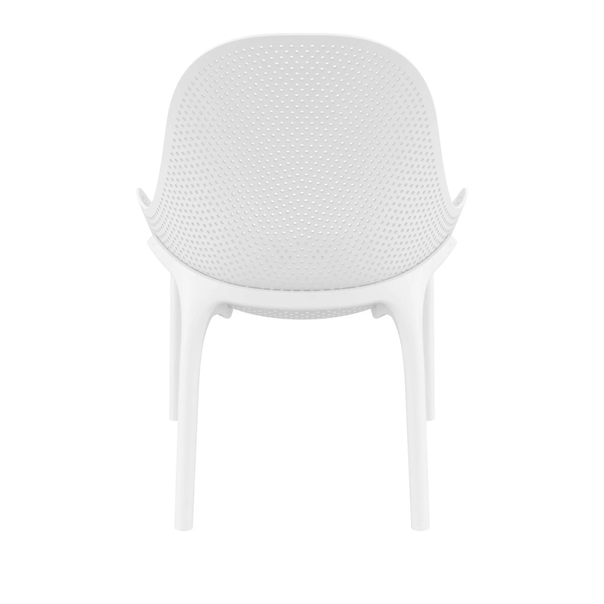 Luxury Commercial Living 32.75" White Solid Patio Lounge Chair