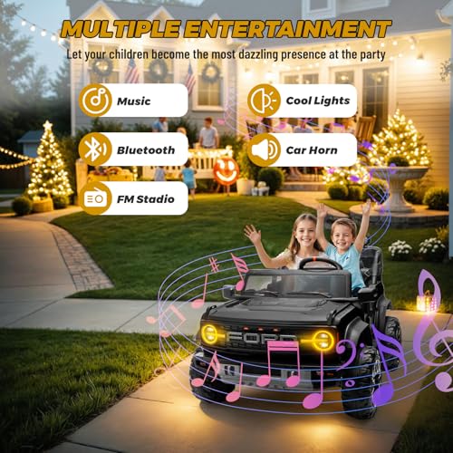 ENYOPRO 2 Seater Ride On Car for Kids, 24v Licensed Ford Bronco Raptor Electric Power Ride On Truck Toy with Remote Control