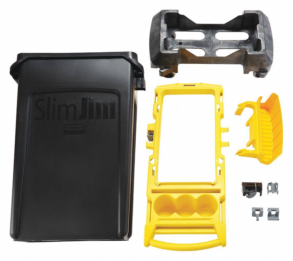 Rubbermaid Commercial Products Slim Jim Rim Caddy Kit - Cleaning tools cart - yellow