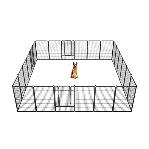 FXW Rollick Dog Playpen for Yard, RV Camping, 32 inch 16 Panels for Small and Medium Dogs│Patented