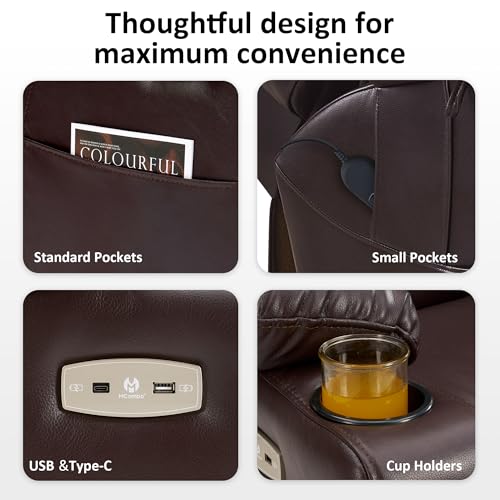MCombo Large Triple Motor Power Lift Recliner Chair with Massage and Dual Heating, Adjustable Headrest for Tall Elderly People