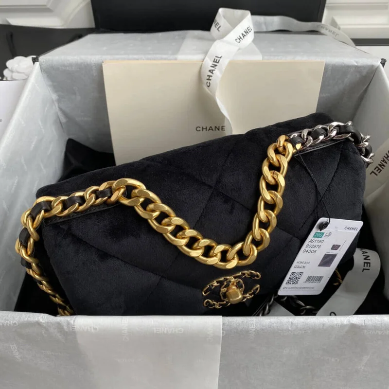 Chanel 19 Small Velvet Flap Bag As1160