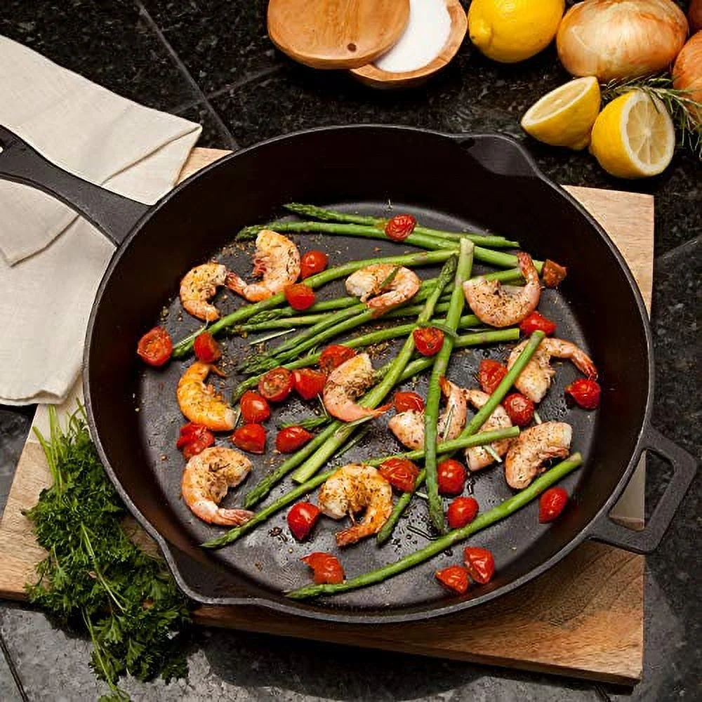 Bayou Classic 7405 3 Piece Cast Iron Skillet Set, 10"/12"/14"
