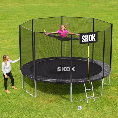 SKOK Trampoline 8FT 10FT 12FT 14FT 15FT Trampolines with Enclosure Net