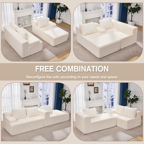 Modular Sectional Sofa Couches L-Shape Couch 3 Seat Modular Sofa Memory Foam Sectional Couches for Living Room