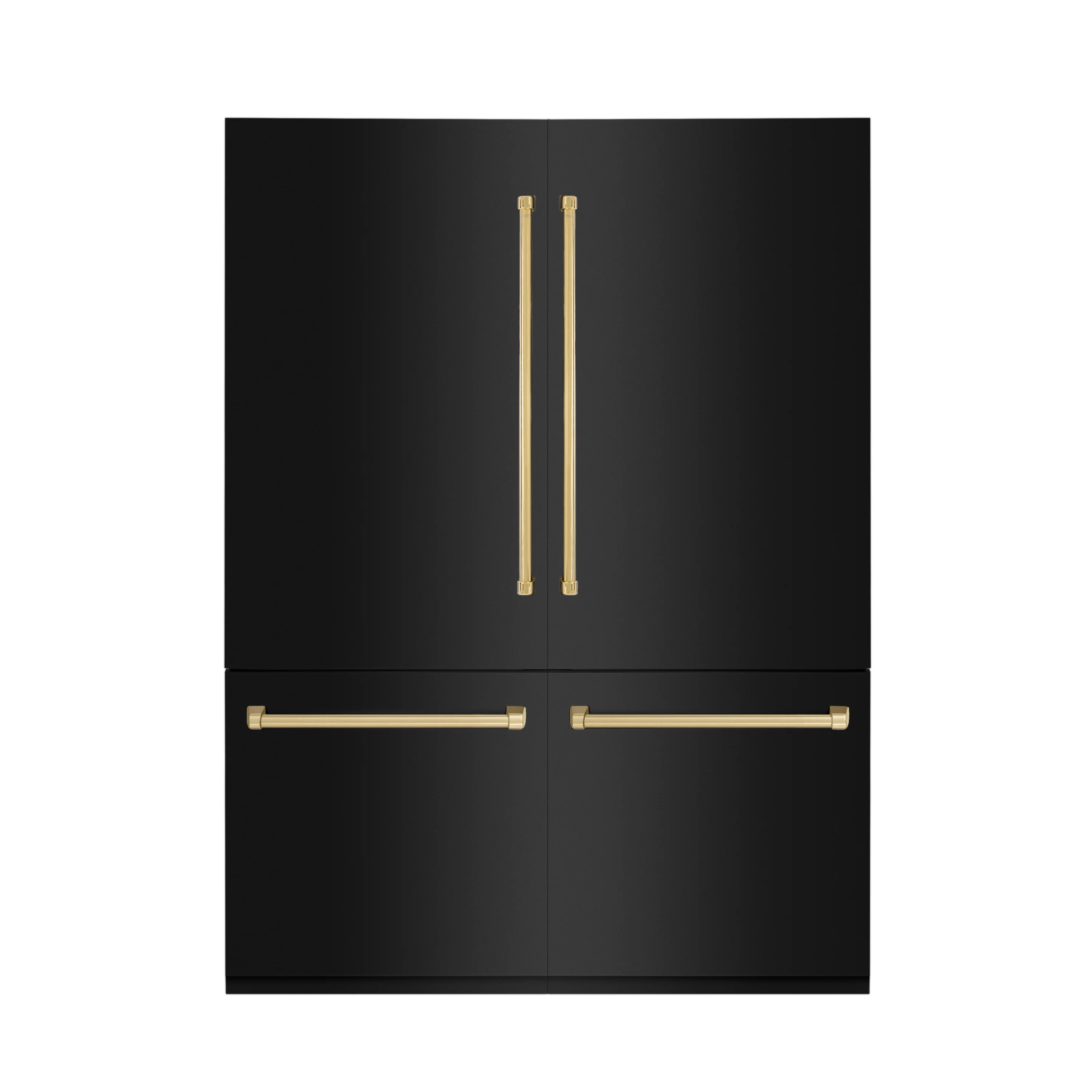 ZLINE 60 Autograph 32.2 cu. ft. Built-in Refrigerator with Internal Water and Ice Dispenser in Black Stainless Steel with Gold Accents, RBIVZ-BS-60-G