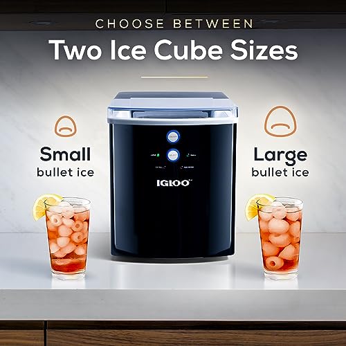 Igloo Electric Countertop Ice Maker Machine - Automatic and Portable - 33 Pounds in 24 Hours - Icecube Maker - Plastic Scoop and Basket