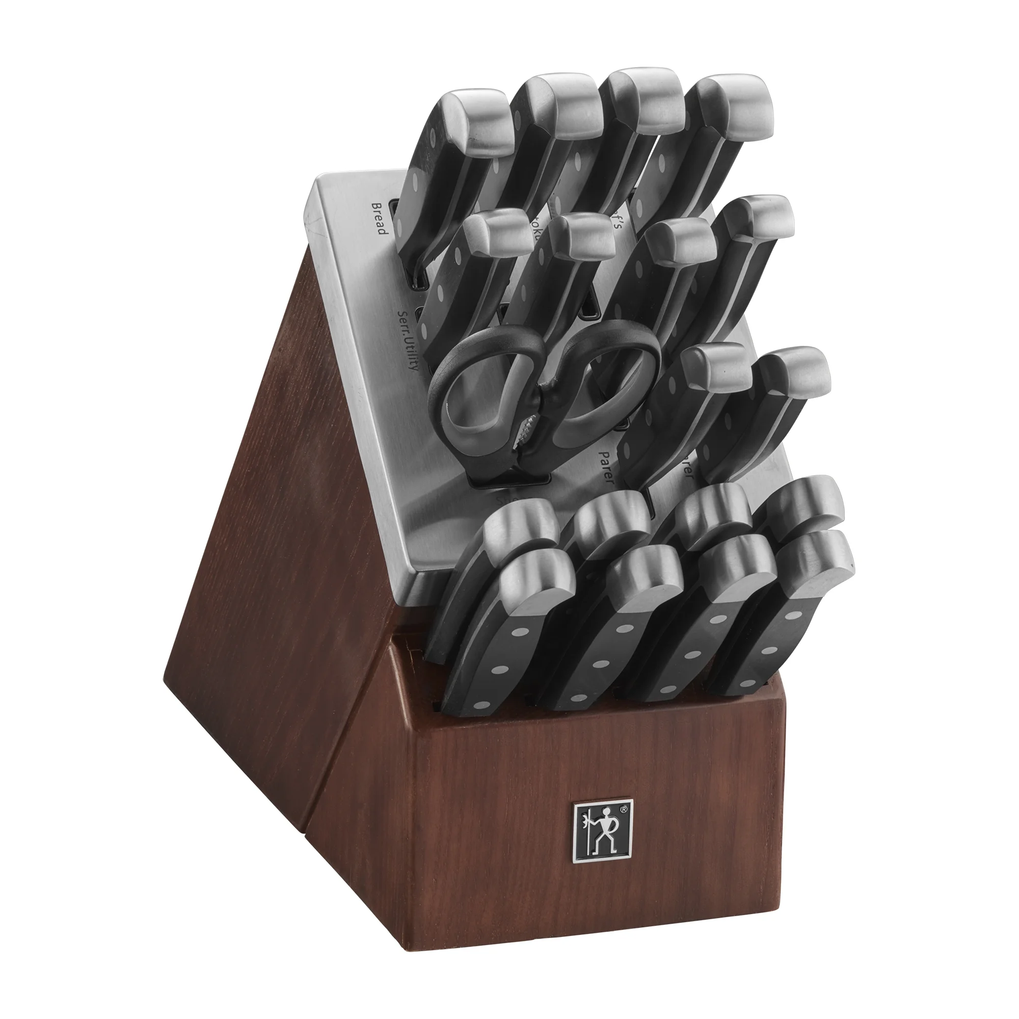 HENCKELS International Statement 20-Piece Self-Sharpening Knife Set with Block, Chef Knife, Paring Knife, Utility Knife, Bread Knife, Steak Knife