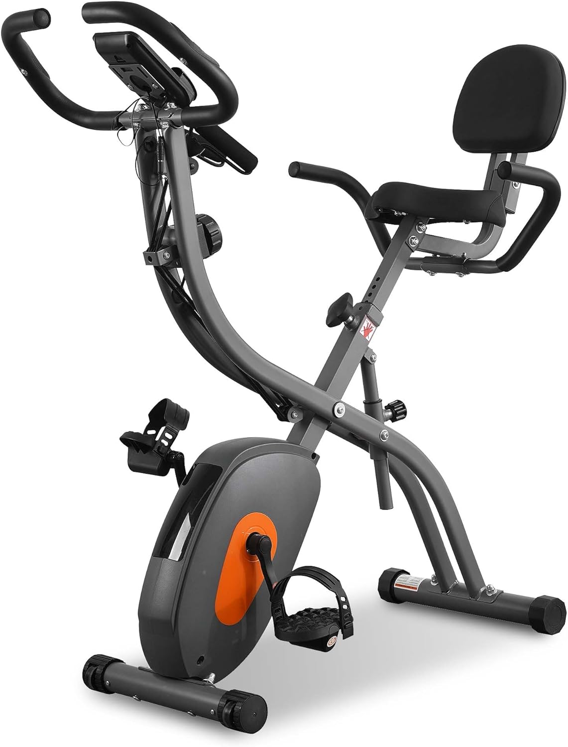 Exercise Bike Stationary Bike for Home Folding Exercise Bike with Arm Resistance Bands &Pulse Sensor LCD Monitor Recumbent Exercise Bikes for Home