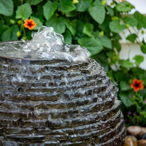 Aquascape 78290 Medium Stacked Sphere Water Fountain Kit, Slate Gray, Landscape Kit