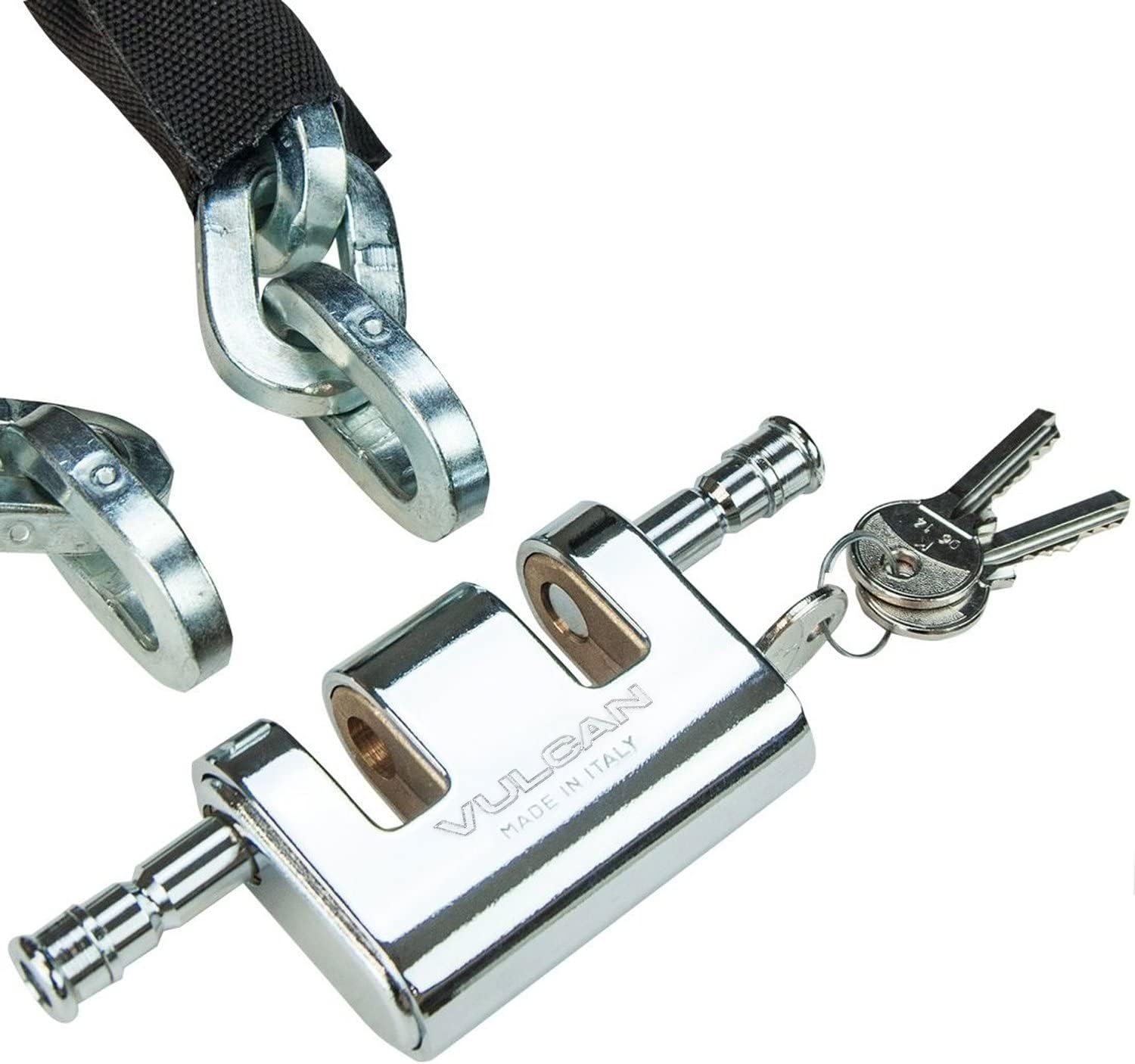VULCAN Security Chain and Lock Kit - Premium Case-Hardened - 5/16 Inch x 3 Foot (+/- 1.5 Inches) - Chain Cannot Be Cut with Bolt Cutters or Hand Tools