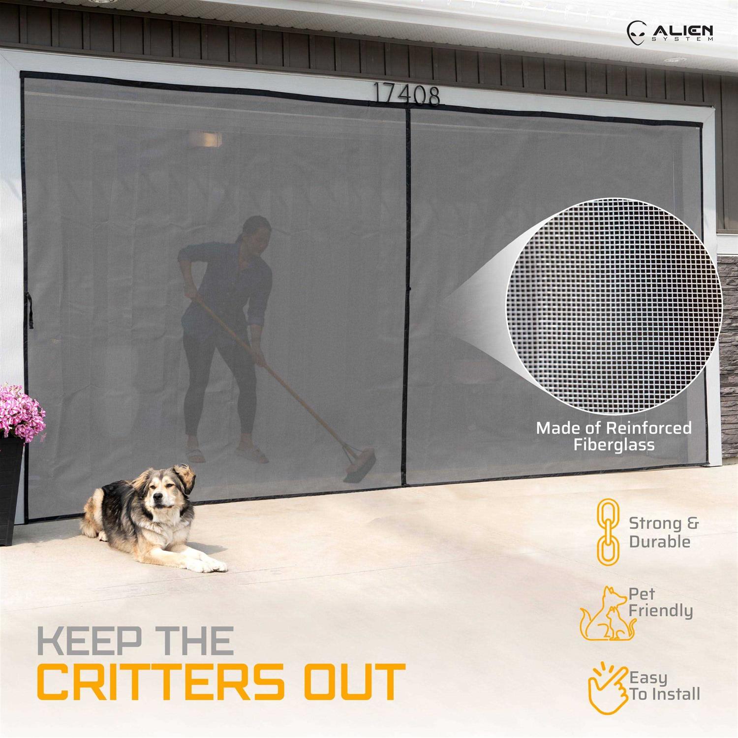 Magnetic Garage Door Screen and All Other Sizes Easy Installation Garage Door Screen - Sports Supplies Online Store