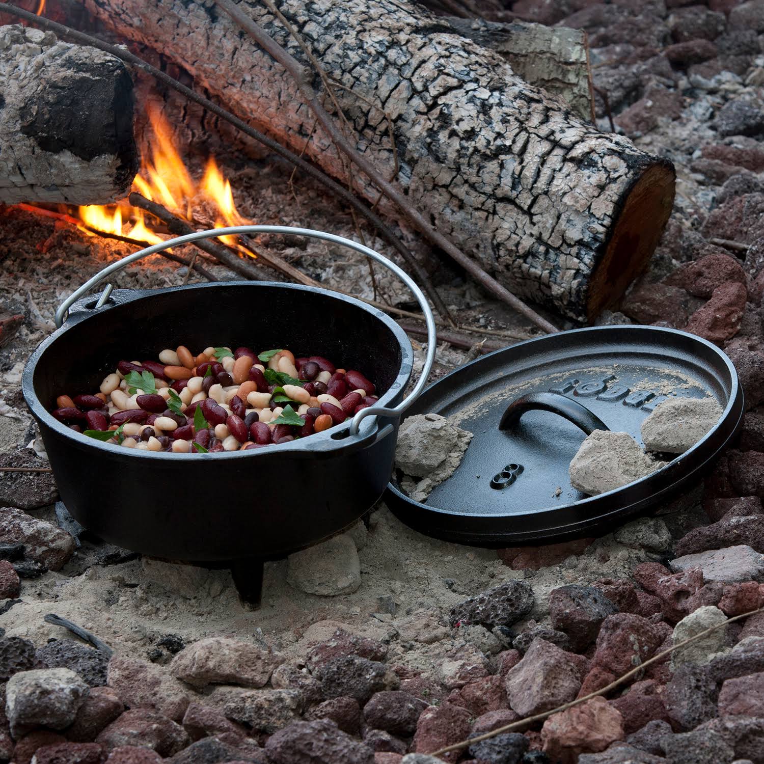 Lodge D12DCO3 Cast Iron Dutch Oven, Black, 8 qt