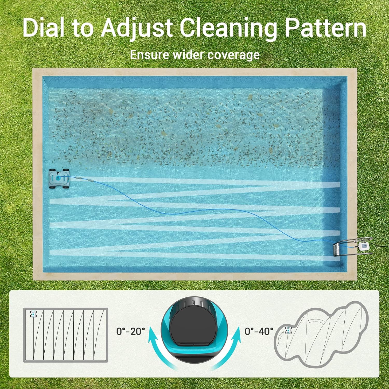 AIPER Automatic Robotic Pool Cleaner, Strong Suction with Dual-Drive Motors, Ideal for Above and In-Ground Swimming Pools up to 33 Feet, Lightweight