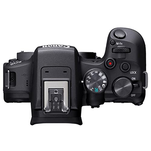 Canon EOS R10 24.2MP Mirrorless Camera with 18-45mm Lens, 64GB Ultra Memory Card, Video Light, Microphone, Filters, U-Grip, Case, Lenses