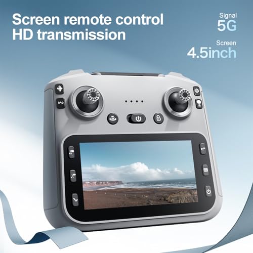GPS Drone with Camera, 4.5 inch Screen Remote Controller Quadcopter Drones for Adults Beginner, Brushless Motor, 5G Wi-Fi Transmission