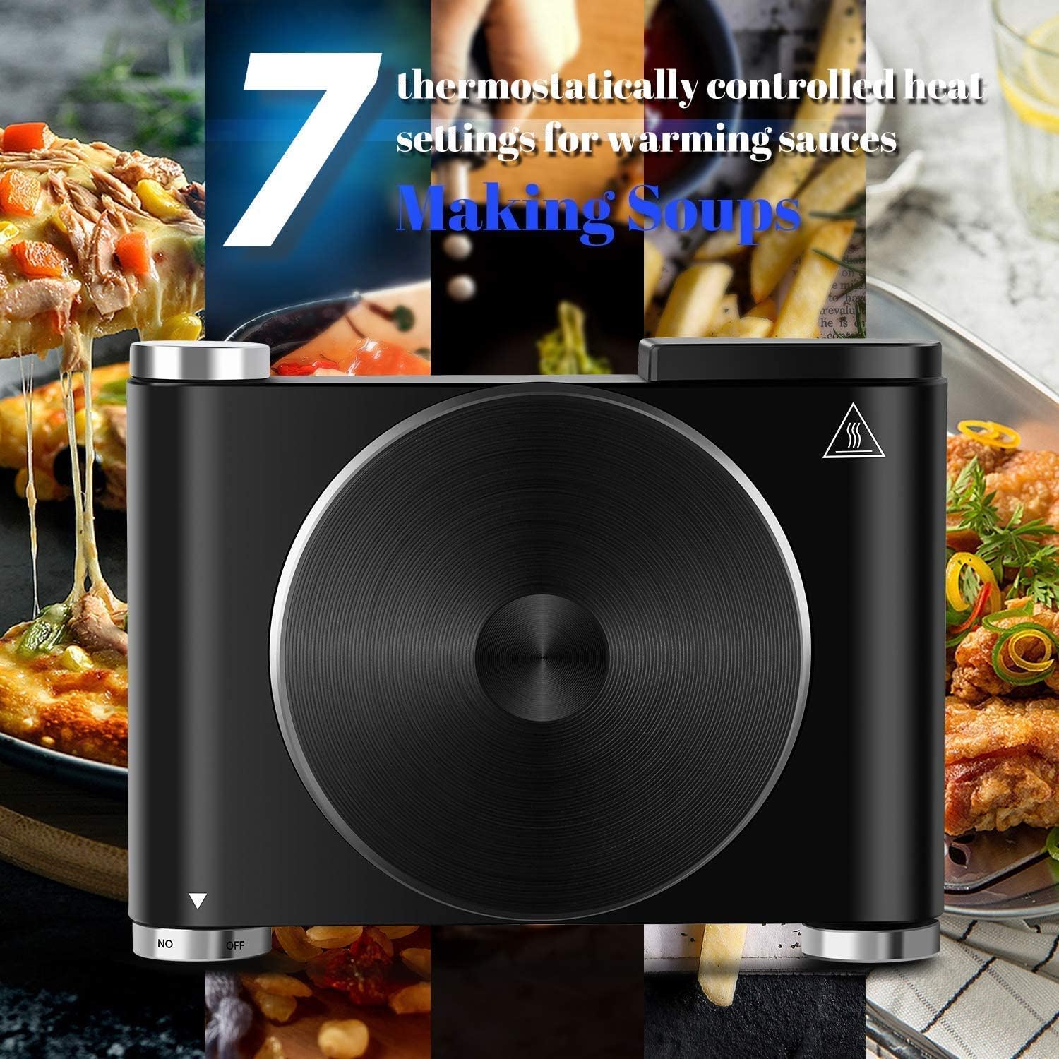 Cusimax Hot Plate Electric Burner Single Burner Cast Iron hot plates for cooking Portable Burner 1500W with Adjustable Temperature Control Stainless