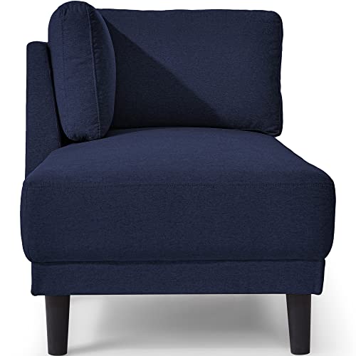 WILLIAMSPACE 65" Chaise Lounge Chair, Mid-Century Modern Fabric Indoor Chaise Corner Lounge Sofa