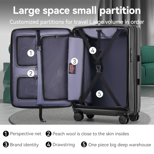 ROAMING Grace Expandable Carry On Luggage Airline Approved, 20 Inch Hardside Carry On Suitcase with Wheels