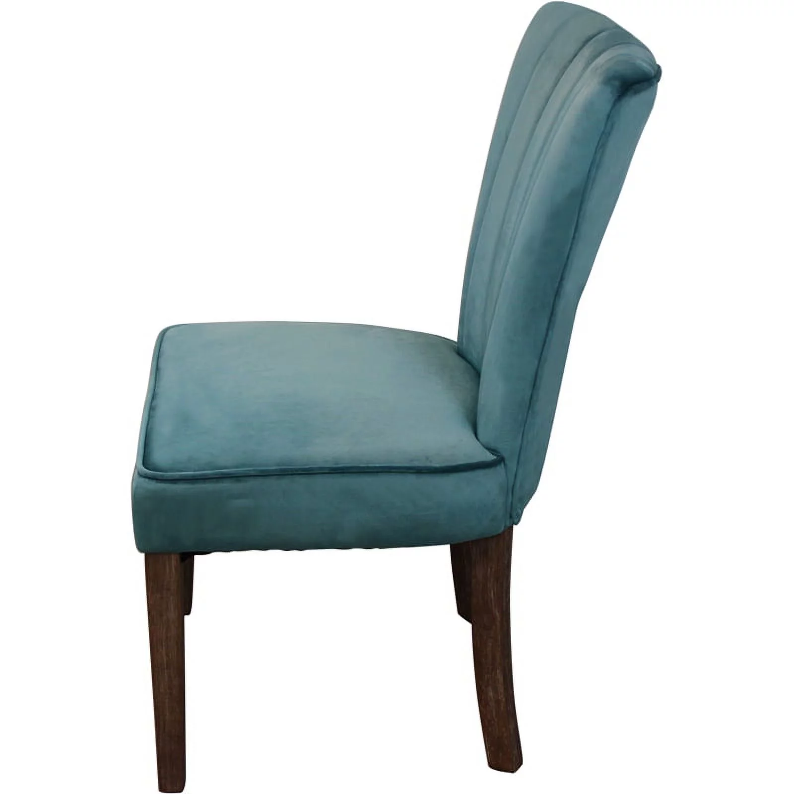 Home Square Dining Table Set with Solid Wood Round Table and 6 Chairs in Teal