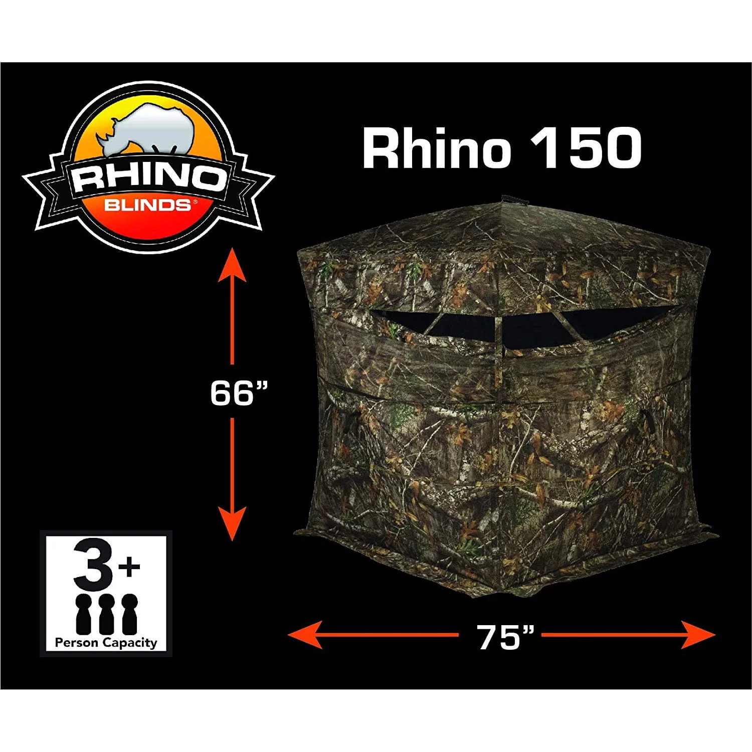Rhino Blinds - R-200 Realtree Edge Camo Ground Blind, 3 Person