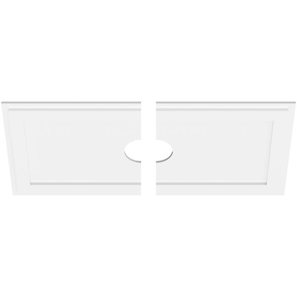 Rectangle Architectural Grade PVC Contemporary Ceiling Medallion (40x22W x 20x22H x 5x22ID x 14x22C - Two Piece)