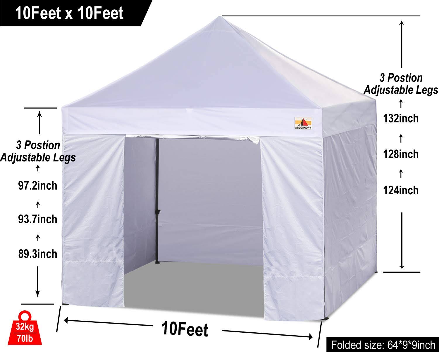 ABCCANOPY Canopy Tent 10 x 10 Pop Up Canopies Commercial Tents