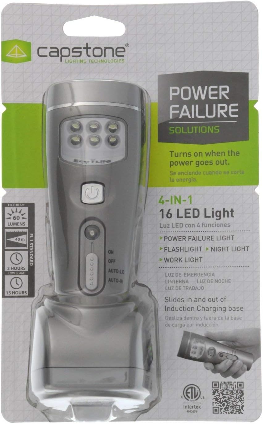 Capstone Lighting 4-in-1 Eco-I-Lite, 6 Pack &ndash; Emergency Flashlights, Night Light, Power Failure Light and Work Light &ndash