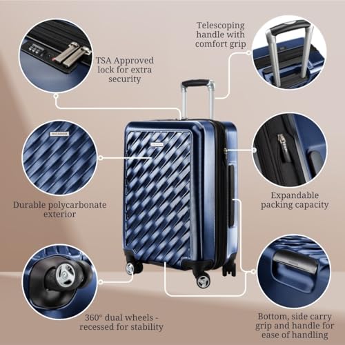 Ricardo Beverly Hills Melrose Hardside Expandable Luggage with Lightweight Construction for Smooth Traveling, Stylish, Durable, and Spacious