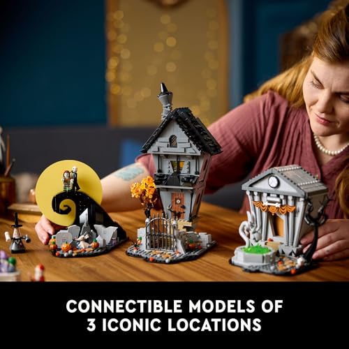 LEGO Disney Tim Burton's The Nightmare Before Christmas Decor - Building Set for Adults for Display, Ages 18+