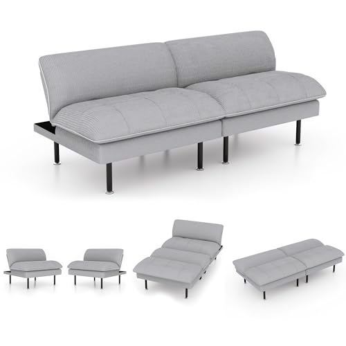 70" Futon Sofa Bed, 4 in 1 Multi-Function Couch Sleeper with Adjustable Backrest, Modern Convertible Futon, Recliner Small Loveseat for Living Room
