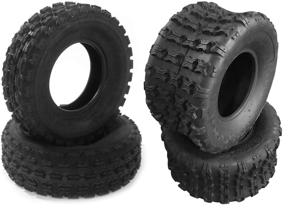 Motorhot Set of 4 Sport ATV UTV Tires 19X7-8 Front & 18X9.5-8 Rear 4 Ply, Tubeless
