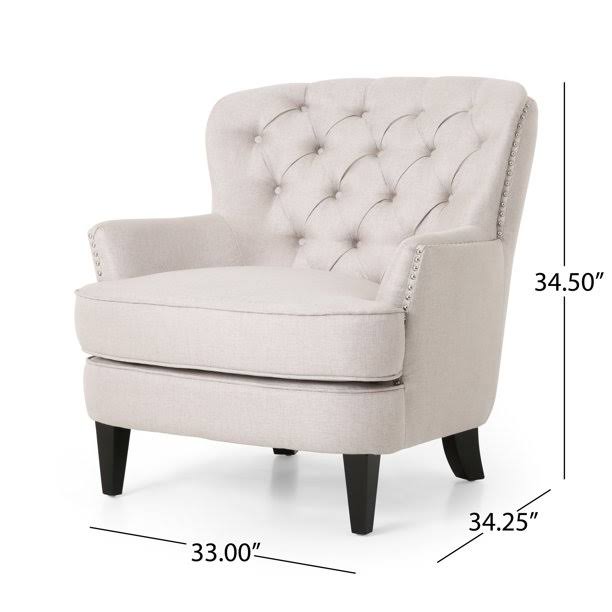 Tafton Tufted Club Chair and Ottoman Gray