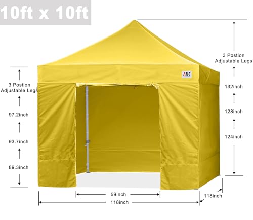 ABCCANOPY Easy Pop Up Canopy Tent with Sidewalls 10x10 Commercial -Series, White