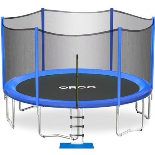 ORCC 1200LBS Weight Capacity Trampoline 16 15 14 12 10 8FT Outdoor Yard Trampolines for Kids Adults Outdoor Yard Trampolines for Kids Adults